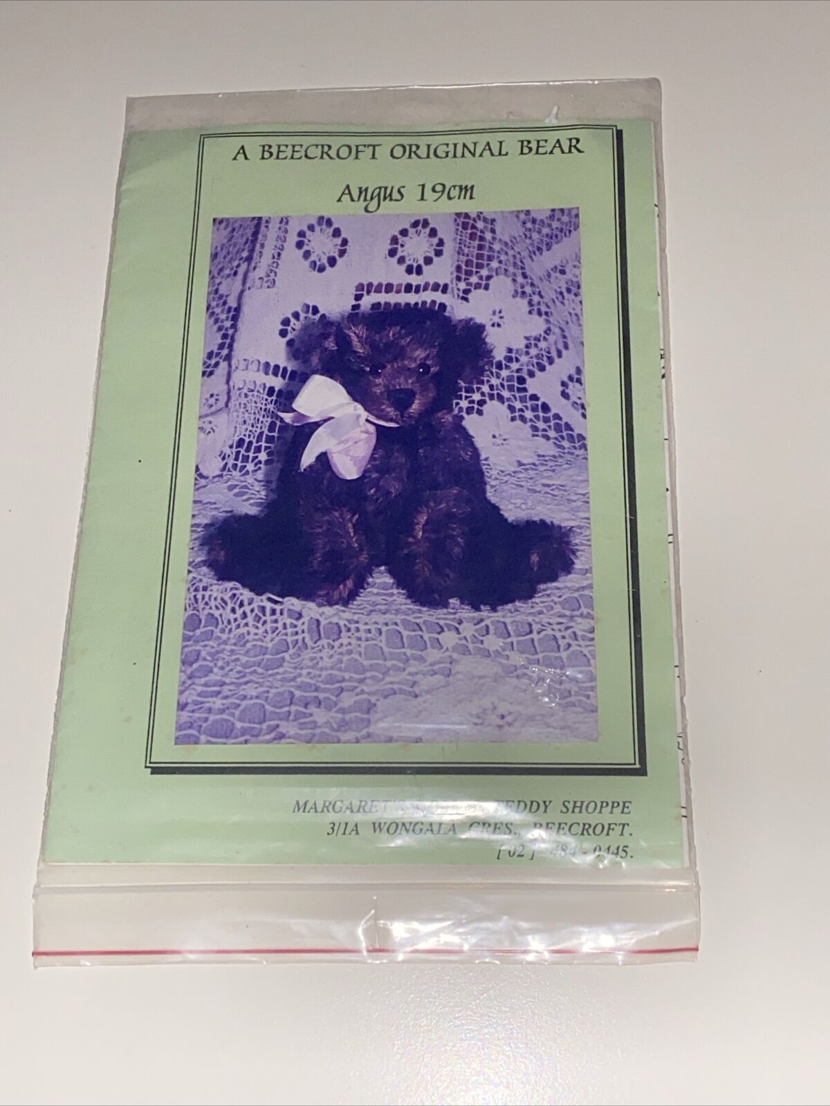 A Beecroft Original Bear “ANGUS” TEDDY BEAR Pattern 19cm Fully Jointed NEW