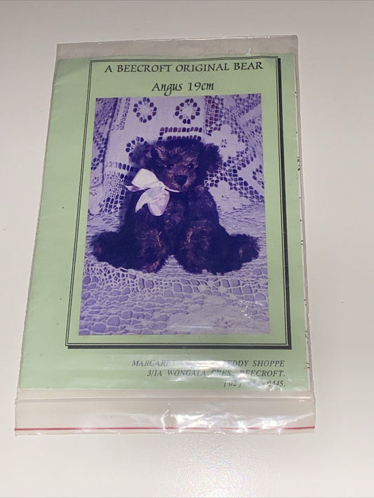 A Beecroft Original Bear “ANGUS” TEDDY BEAR Pattern 19cm Fully Jointed NEW