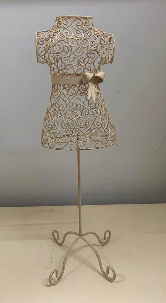 Mannequin Jewellery Holder Freestanding 60cm Wrought Iron Cream Enamel OR Black