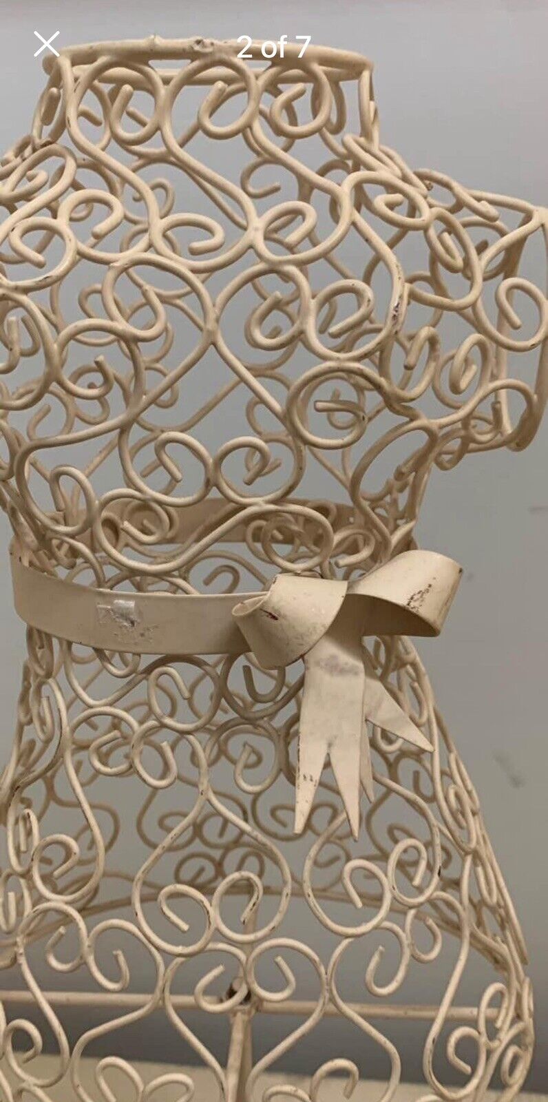 Mannequin Jewellery Holder Freestanding 60cm Wrought Iron Cream Enamel OR Black