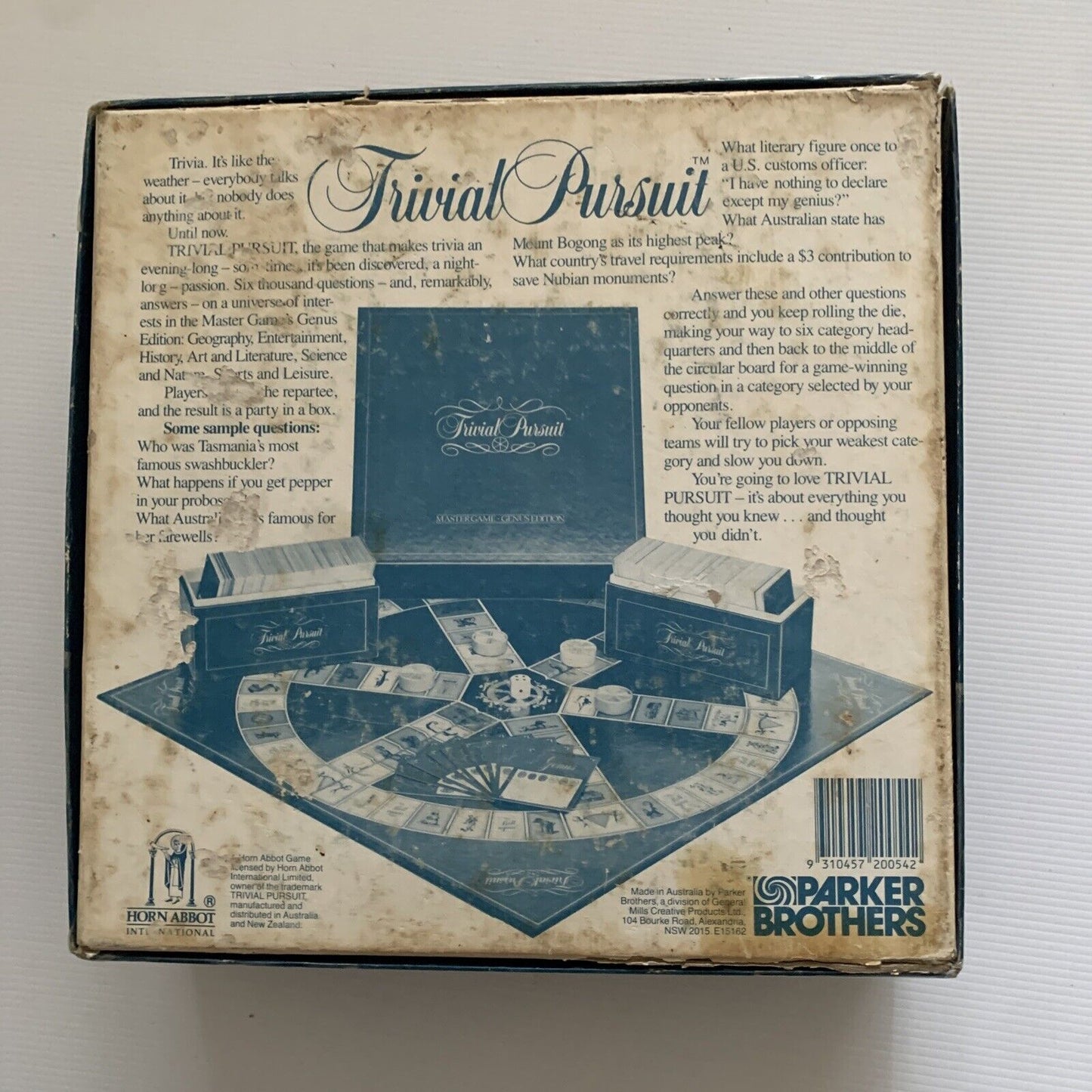 TRIVIAL PURSUIT Mastergame Genius Edition Parker Brothers Board Game Cards