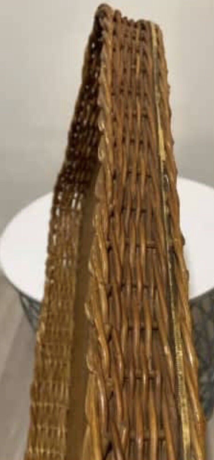 1960’s Vintage 45cm Wicker Tray Platter Basket Veneer Base Australian AE186