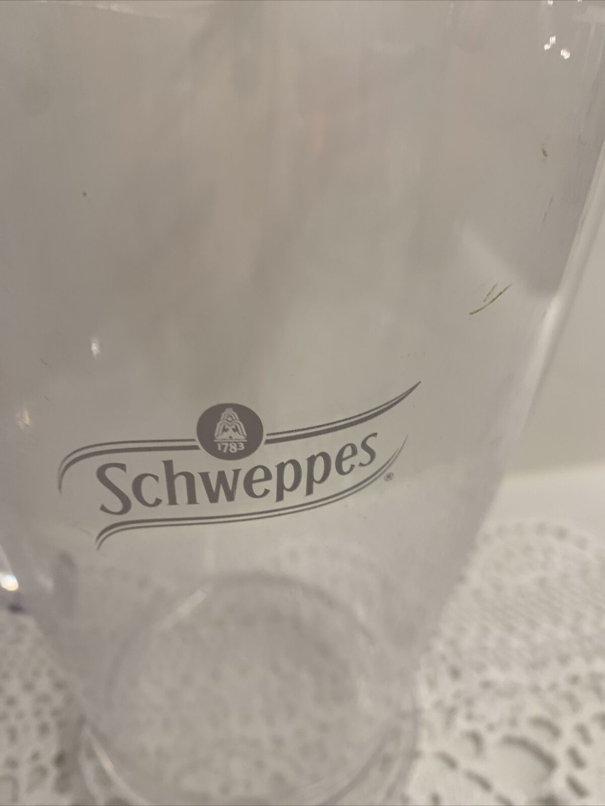 SCHWEPPES Pitcher Drink Jug 140ml  Perspex  Lemonade  Man Cave Bar Fridge