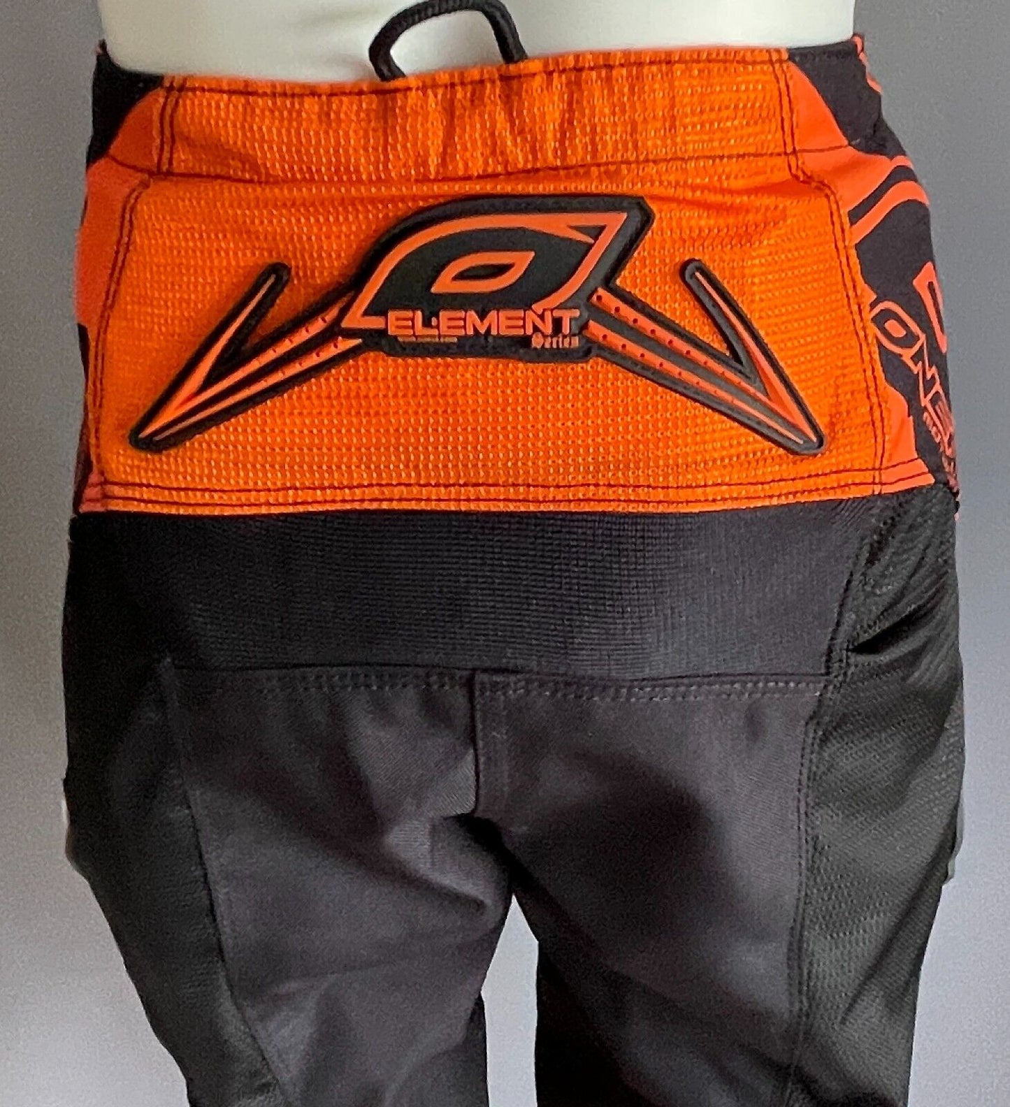 Boys MOTOCROSS PANTS MX ONEAL ELEMENT SERIES Orange Black Padded Size Youth 4 5