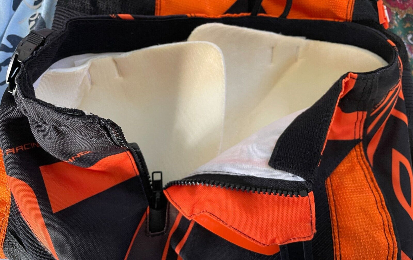Boys MOTOCROSS PANTS MX ONEAL ELEMENT SERIES Orange Black Padded Size Youth 4 5