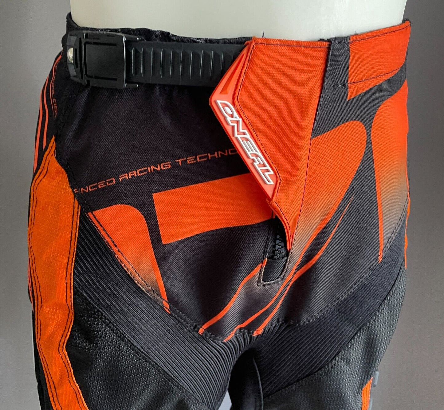 Boys MOTOCROSS PANTS MX ONEAL ELEMENT SERIES Orange Black Padded Size Youth 4 5