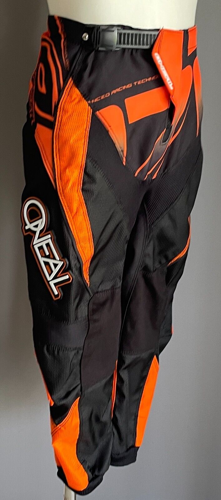 Boys MOTOCROSS PANTS MX ONEAL ELEMENT SERIES Orange Black Padded Size Youth 4 5
