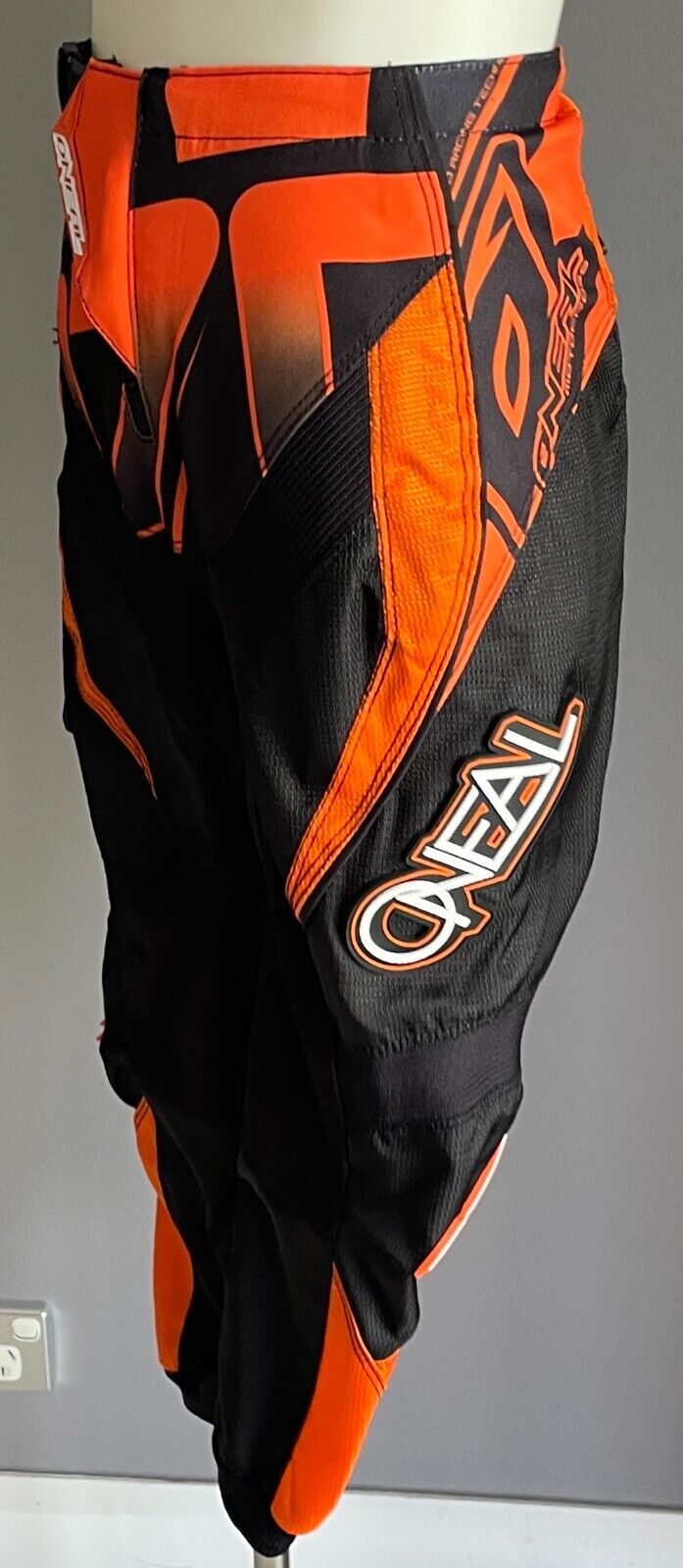 Boys MOTOCROSS PANTS MX ONEAL ELEMENT SERIES Orange Black Padded Size Youth 4 5