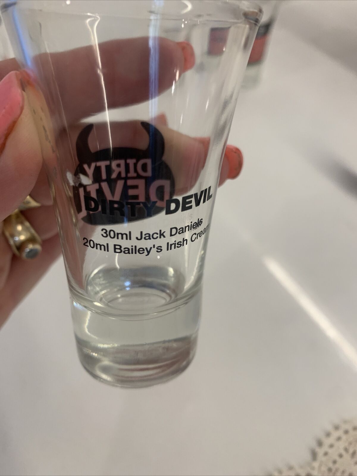4x Novelty Fun Shot Glasses With Drink Recipe On The Back 4 Barware