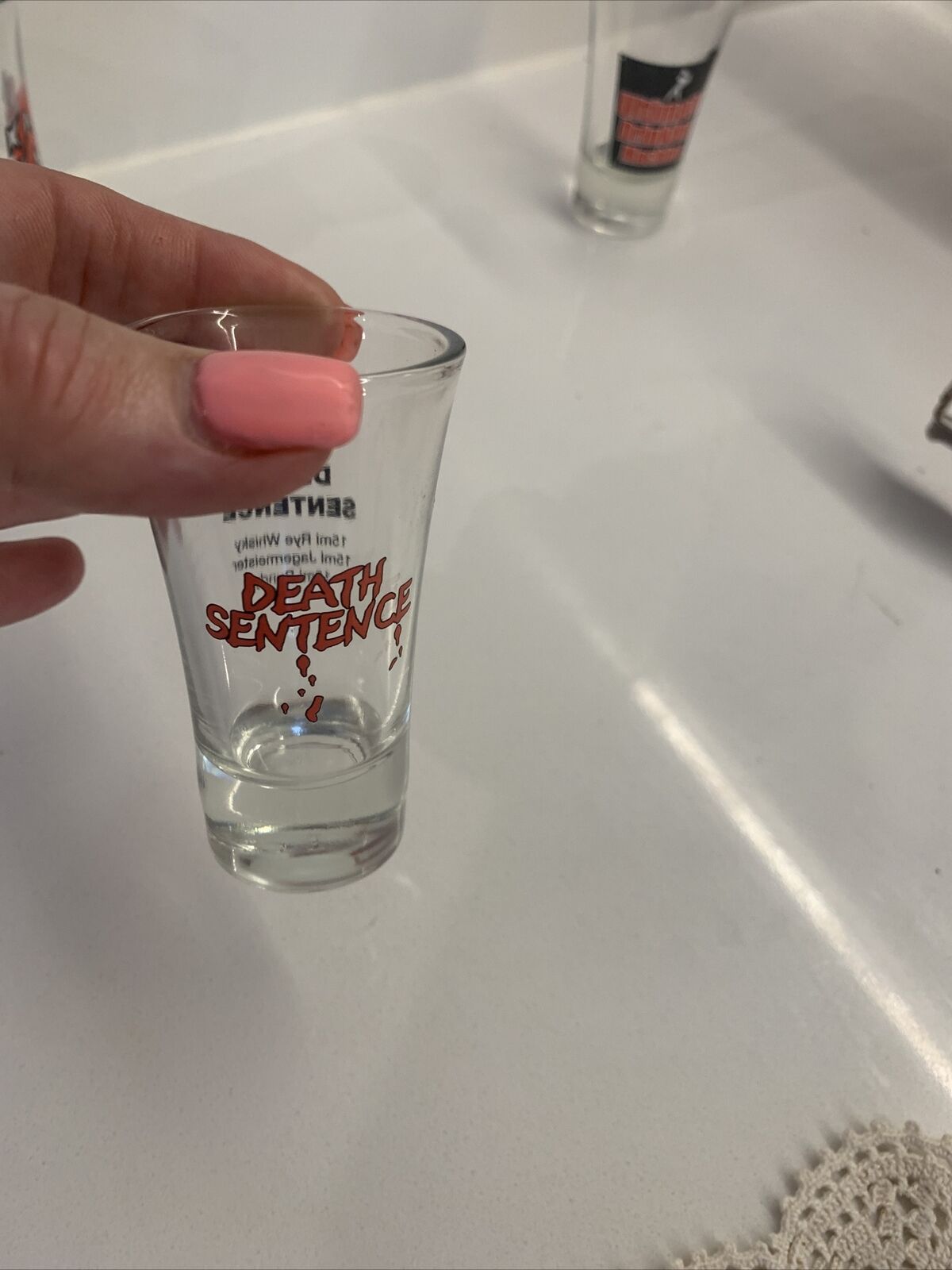 4x Novelty Fun Shot Glasses With Drink Recipe On The Back 4 Barware