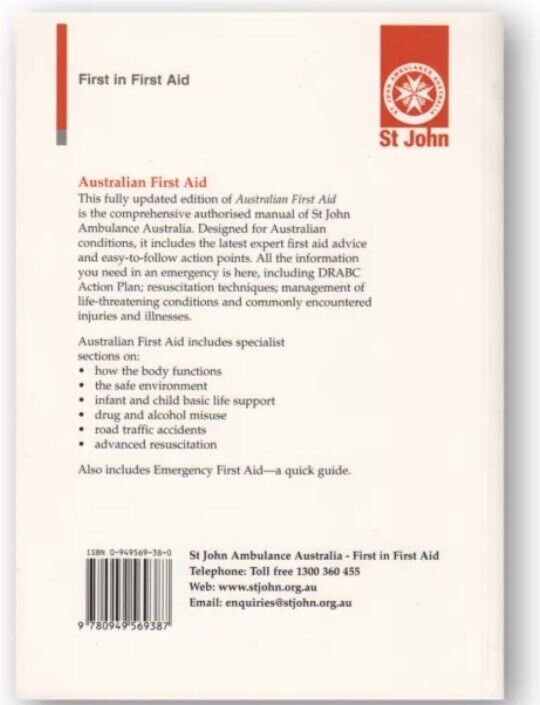 ST JOHN AMBULANCE FIRST AID BOOK PB Reprinted W Corrections 4 2004 Australian