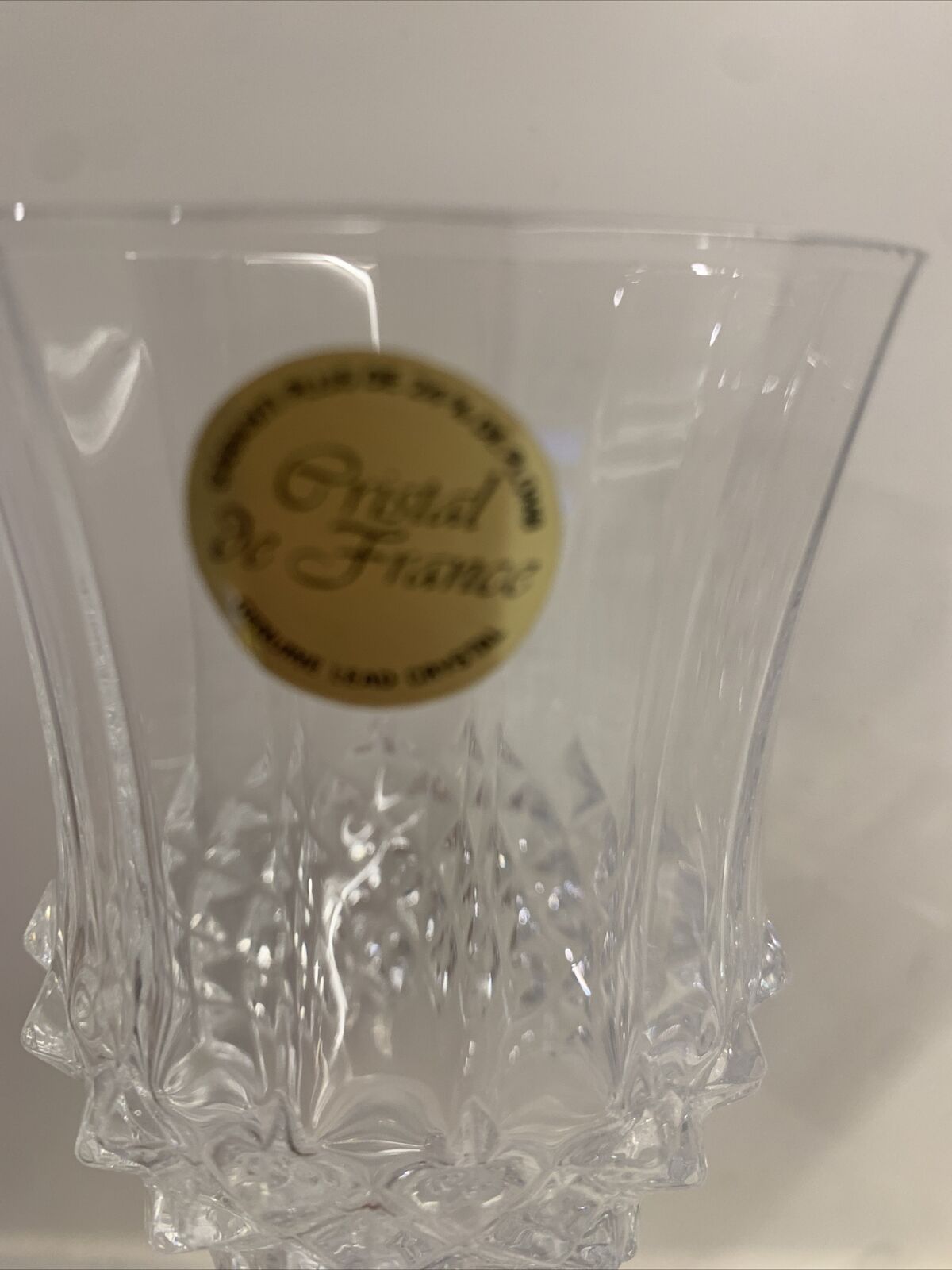 2 x Cristal d’Arques Longchamp Crystal Wine Glasses 17cm High 150ml Pair NEW