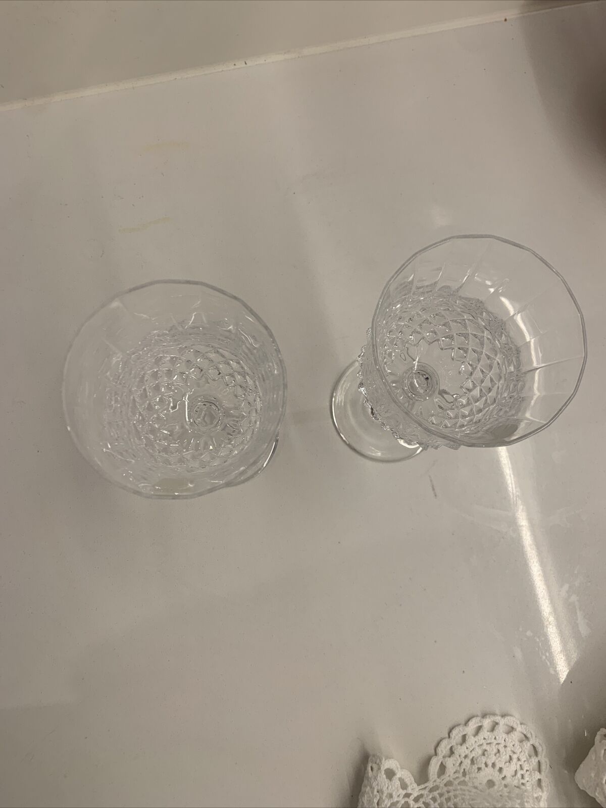 2 x Cristal d’Arques Longchamp Crystal Wine Glasses 17cm High 150ml Pair NEW