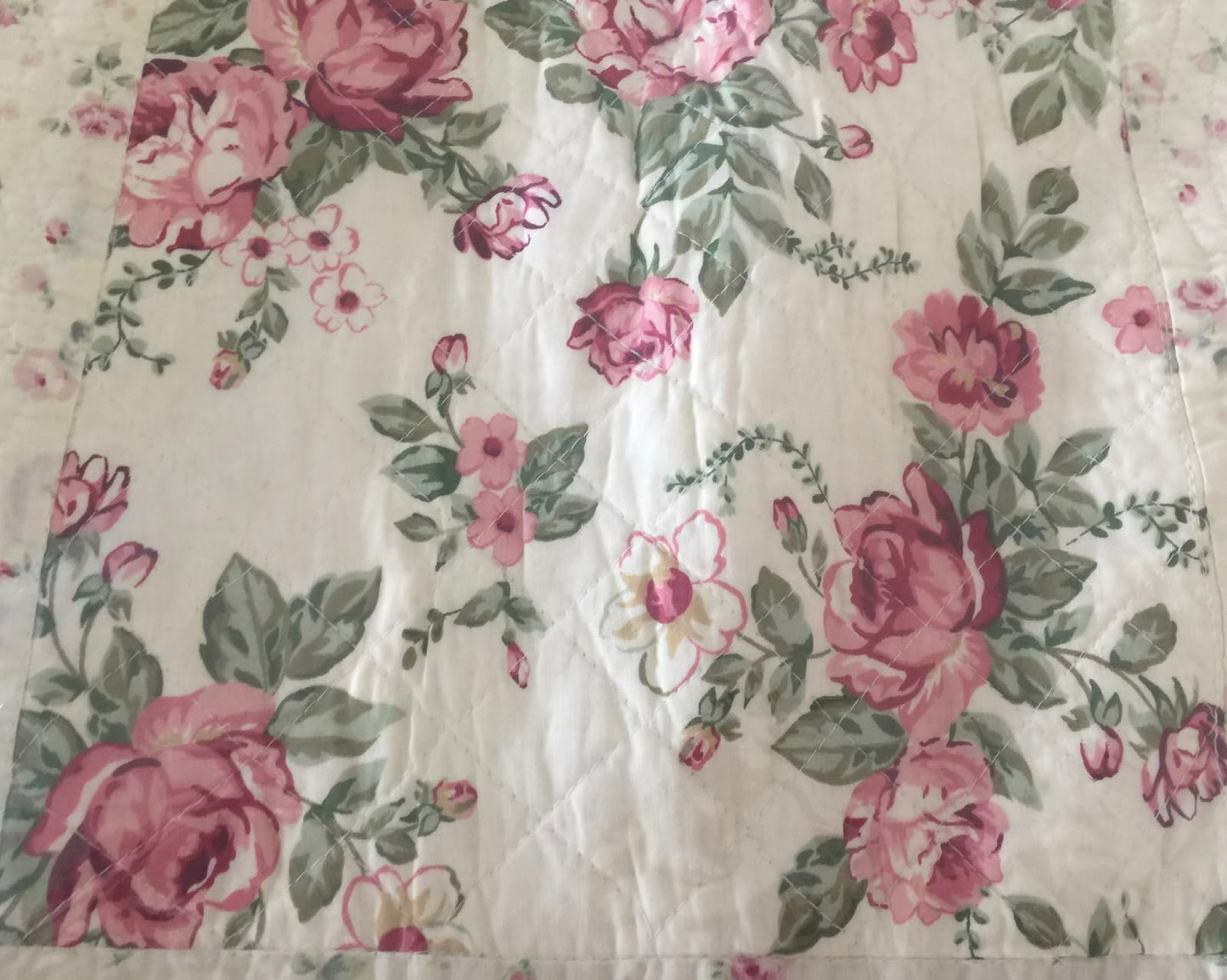 2x GEORGES Cotton Quilted CUSHION COVERS Pink Floral Pillowcases Victoriana NEW