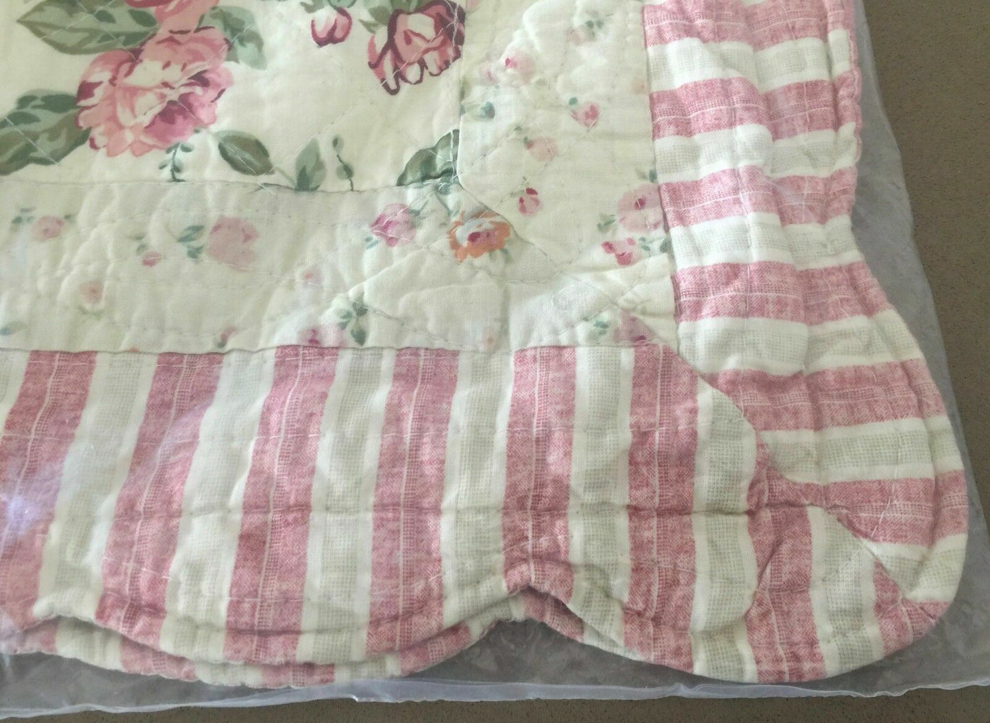 2x GEORGES Cotton Quilted CUSHION COVERS Pink Floral Pillowcases Victoriana NEW