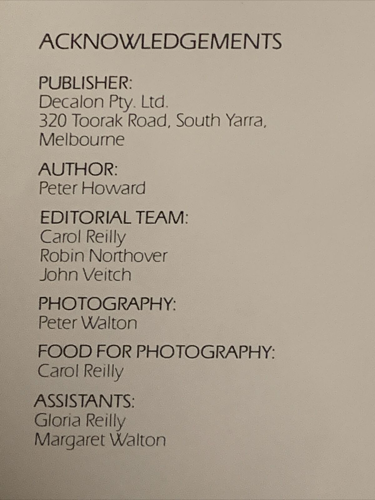 Cookbook COOKING WITH PETER HOWARD Ring Bound In HC 1983 Recipes