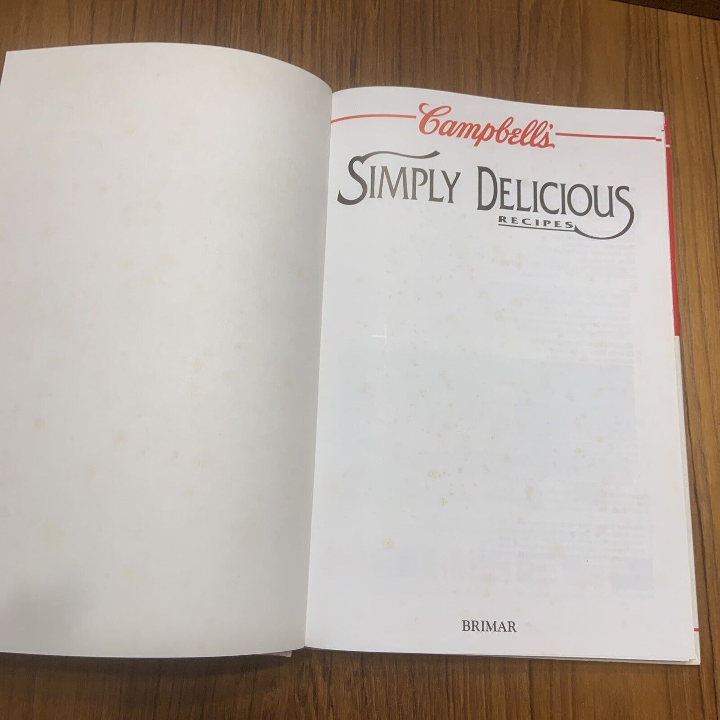 Cookbook Campbells Simply Delicious Recipes Campbells Soups HC 1992 Recipes