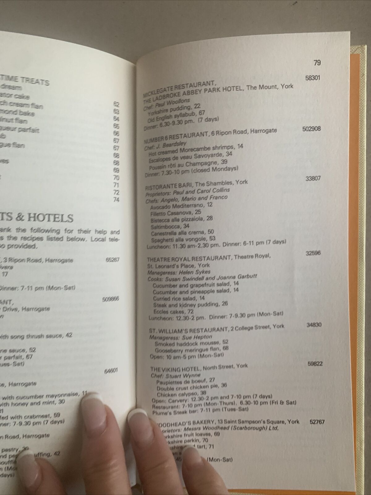 Cookbook 1984 The Creative Hostess York & Harrogate Slim HC Recipes Vintage