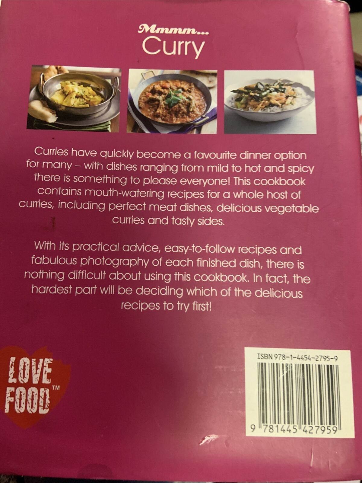 Cookbook Mmmm Curry LOVE FOOD HC DJ Book Recipes Indian Food