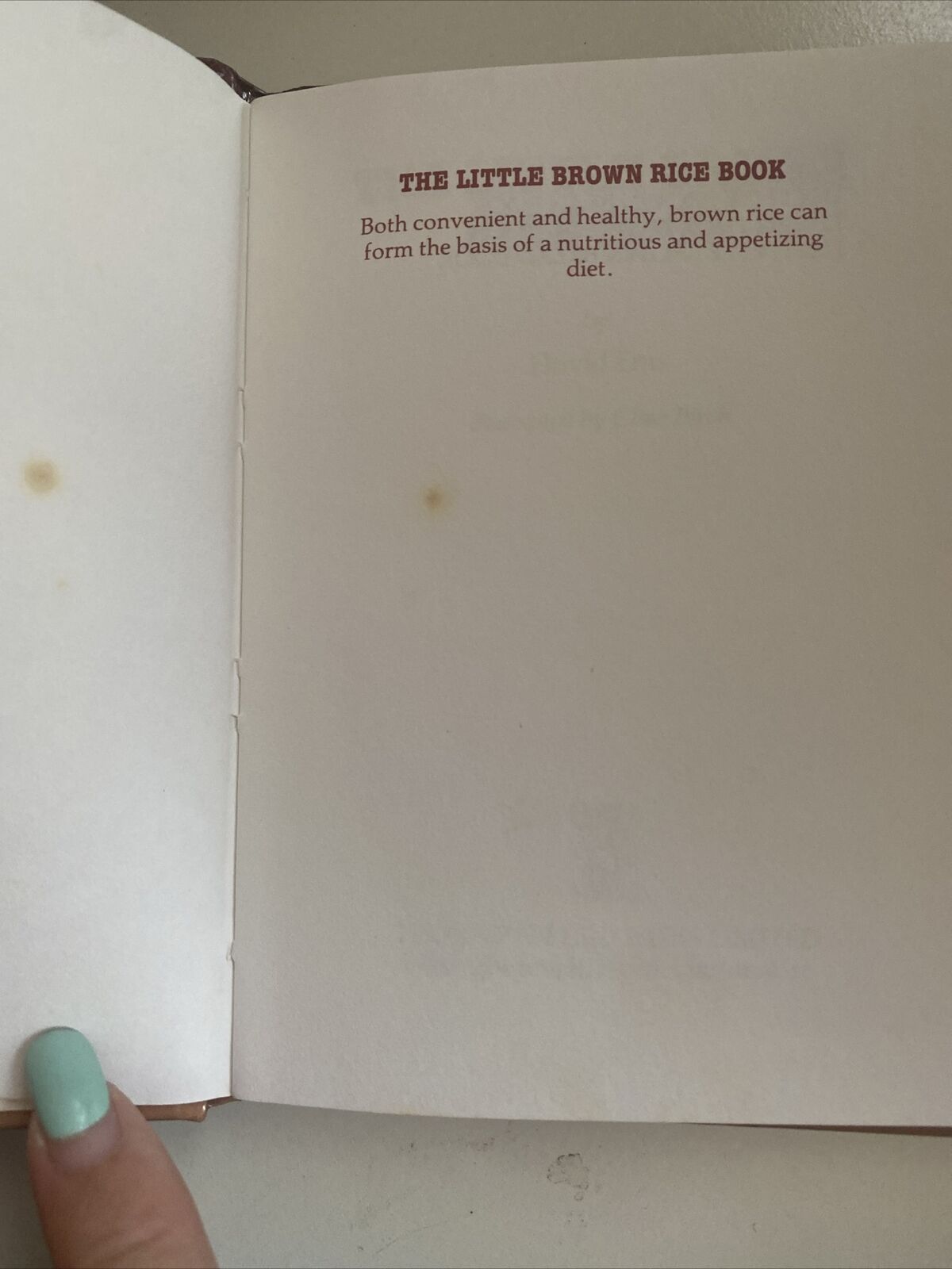 Cookbook LITTLE BROWN RICE BOOK by David Eno Baking HC Pocket Book 1984