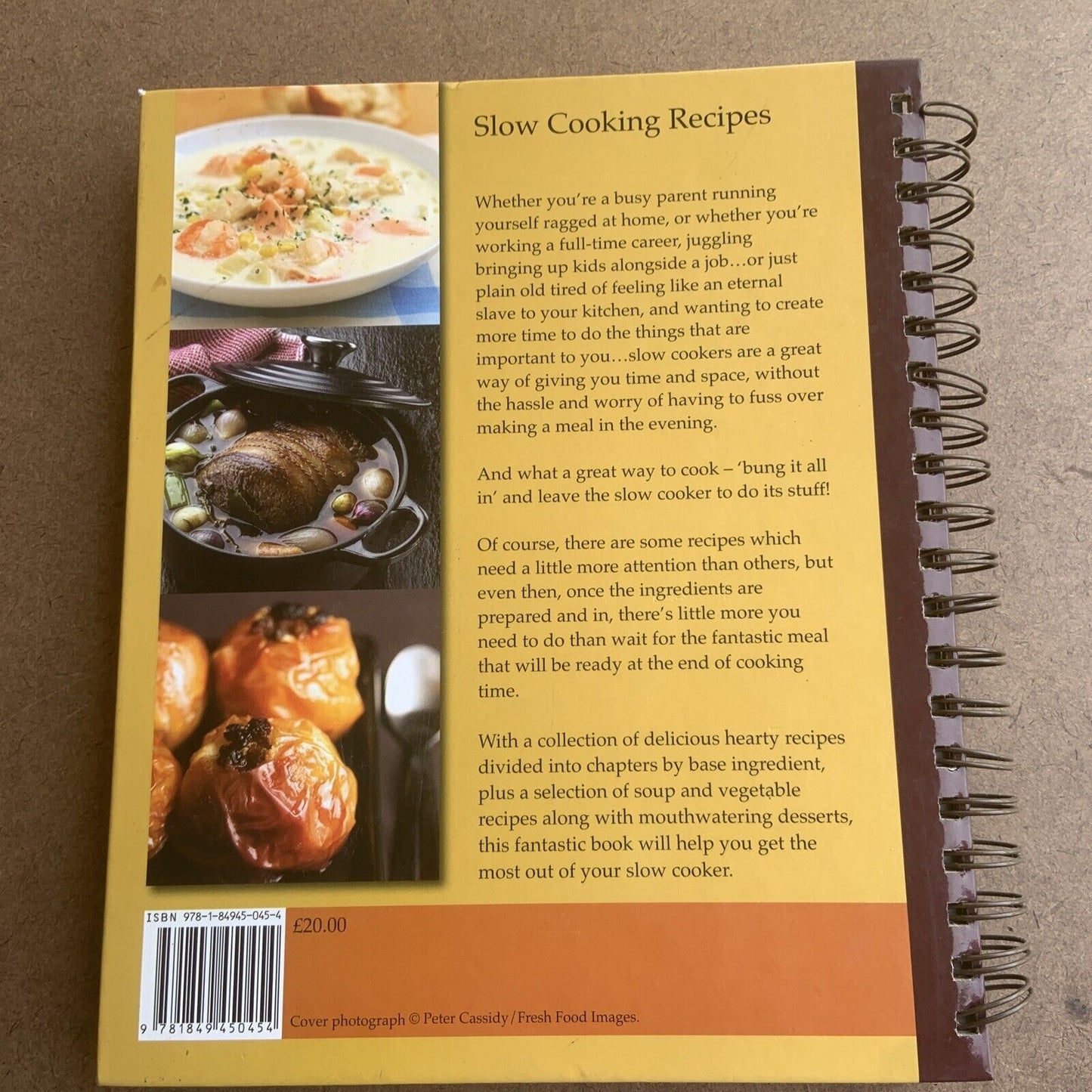 Cookbook SLOW COOKING RECIPES Sara Porter Spiral Bound Glossy Wipe Clean HC 2011