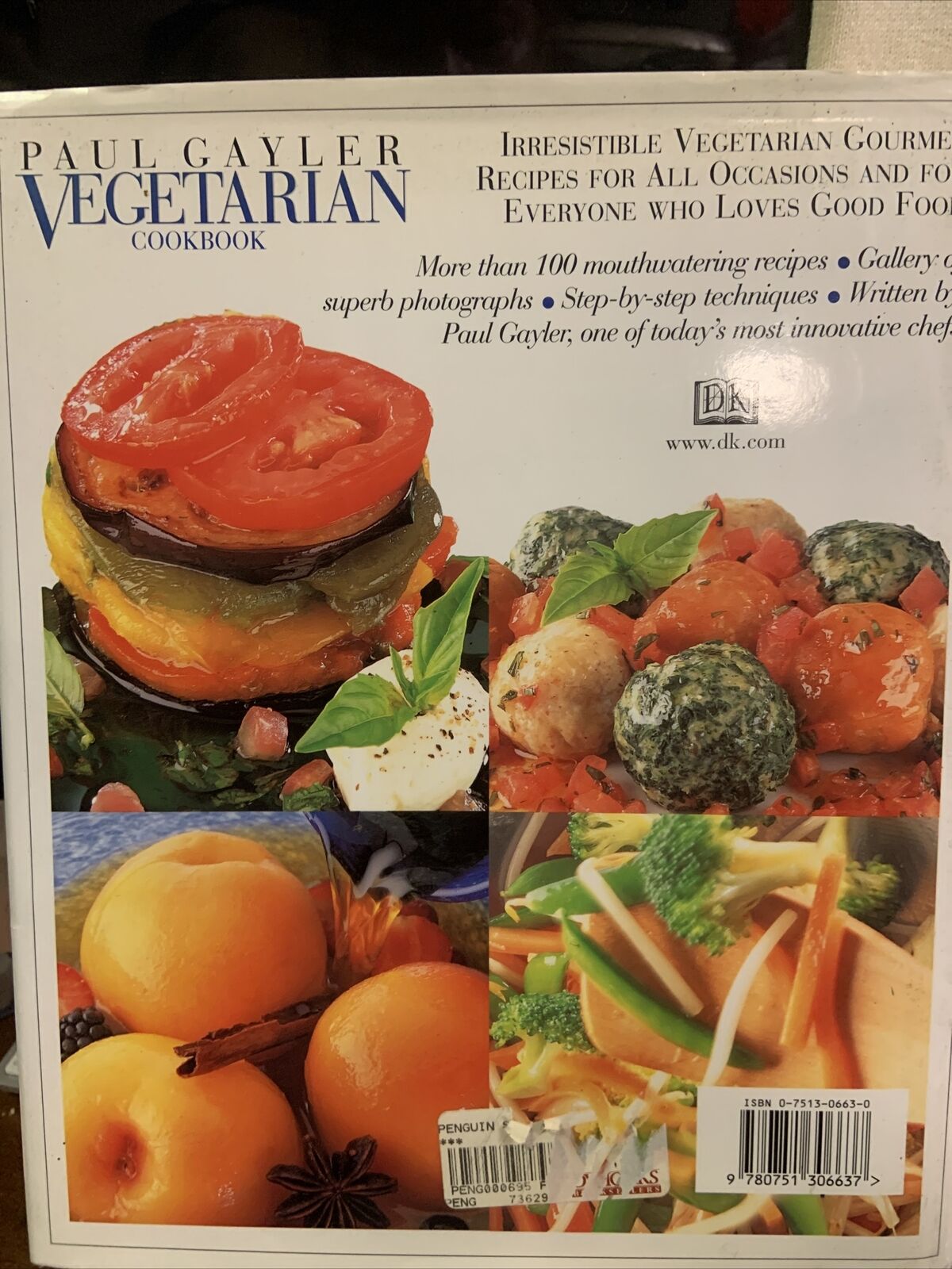 Cookbook PAUL GAYLER VEGETARIAN Large HC DJ 1999 Recipes Fresh Food