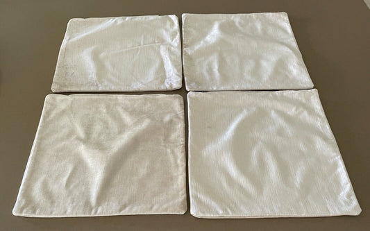 CUSHION COVER Set of 4 Cream Colour Heavy Velvet Velour 43 x 39cm Luxe Feel