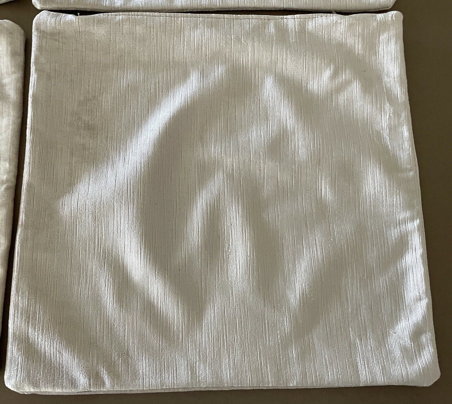 CUSHION COVER Set of 4 Cream Colour Heavy Velvet Velour 43 x 39cm Luxe Feel