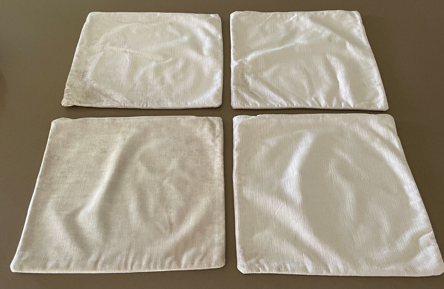CUSHION COVER Set of 4 Cream Colour Heavy Velvet Velour 43 x 39cm Luxe Feel