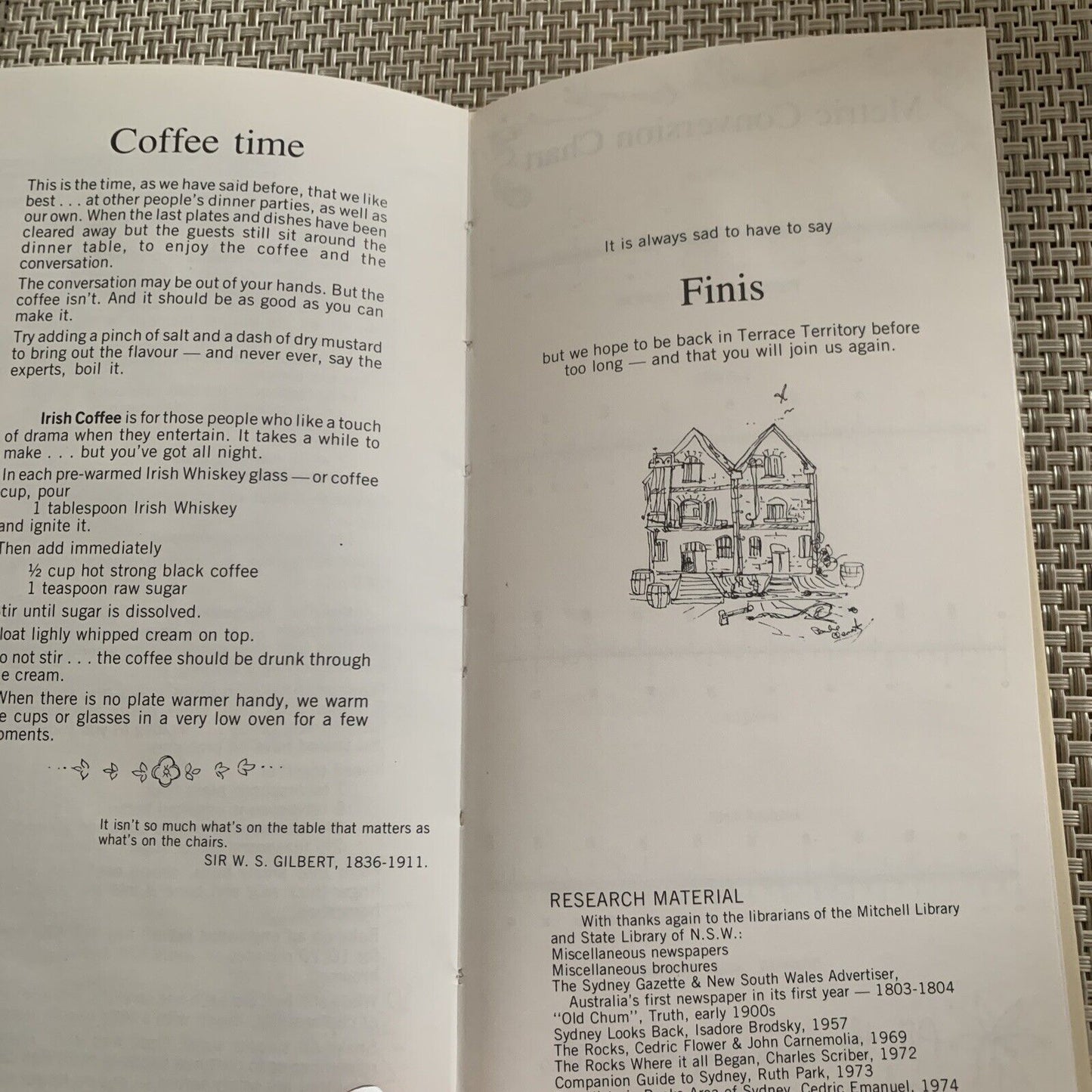 The TERRACE TIMES THE ROCKS Edition Slim Cookbook HC Recipes Helen Arbib 1976