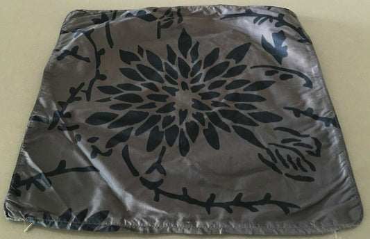 Set of 4 CUSHION COVERS Brown & Black Floral Print Silk Look & Feel 52cm x 52cm