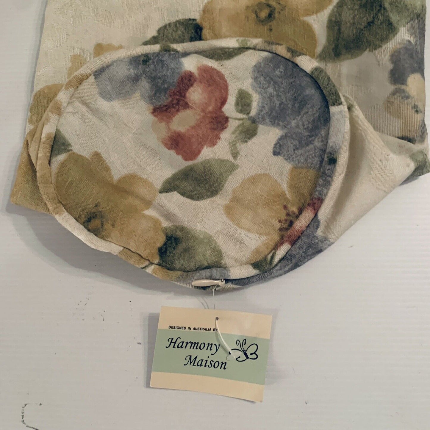 NEW HARMONY MAISON BOLSTER COVER Floral Decorative Cushion 48cm x 16cm NO INSERT
