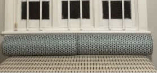 Pair 182x21cm BOLSTERS Metallic Green Fabric with White Circle Design Firm Foam
