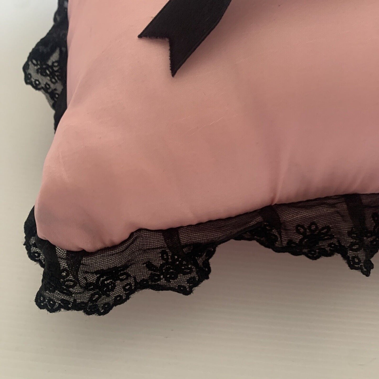 Impressions by George 32cm Cushion Decorative Pink Black Lace Pillow NEW