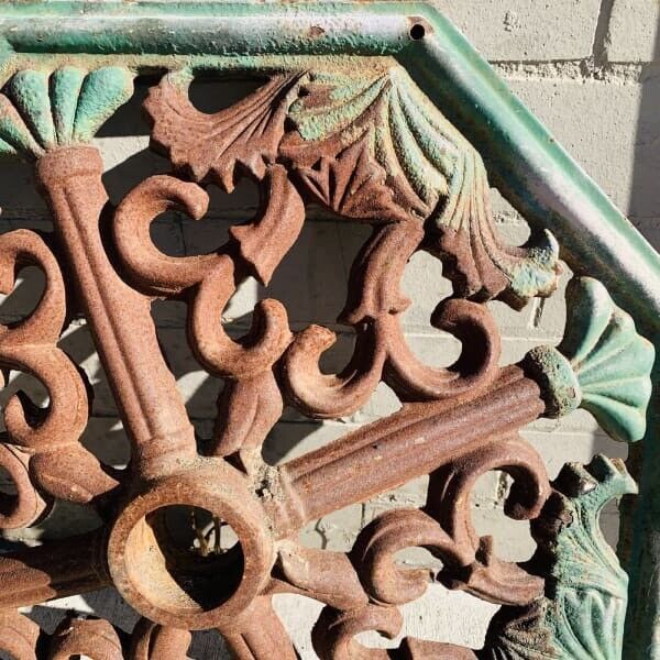 Heavy Cast Iron Umbrella Stand Octagonal 54cm D 5.5cm opening Rustic Ornate