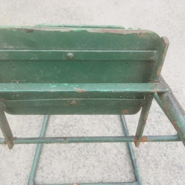 Folding Step Stool Rustic Vintage 1950’s Plant Pot Stand Solid Distressed Patina