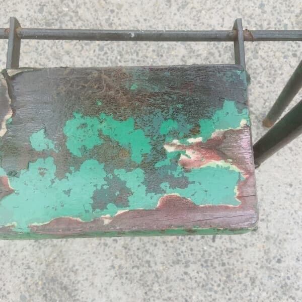 Folding Step Stool Rustic Vintage 1950’s Plant Pot Stand Solid Distressed Patina