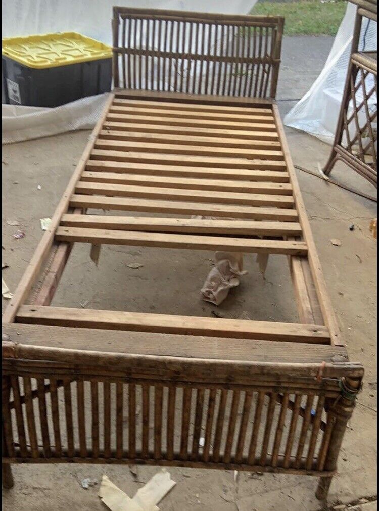 Daybed Sofa 1930s Split TIGER CANE Art Deco Lounge Good Structurally Add Slats