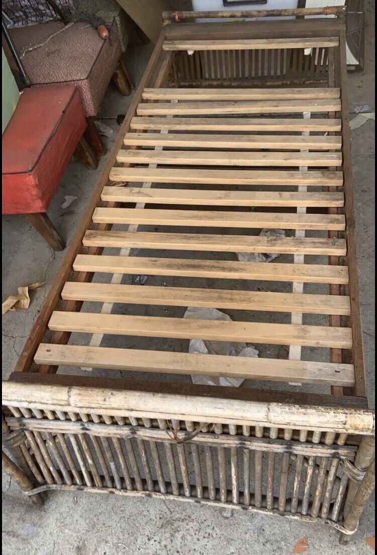 Daybed Sofa 1930s Split TIGER CANE Art Deco Lounge Good Structurally Add Slats