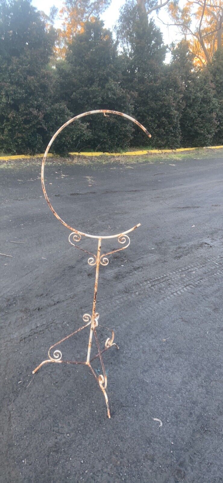 Rustic Bird Cage Stand Wrought Iron Hanging Plant H 139cm 55cm Top Round Ornate