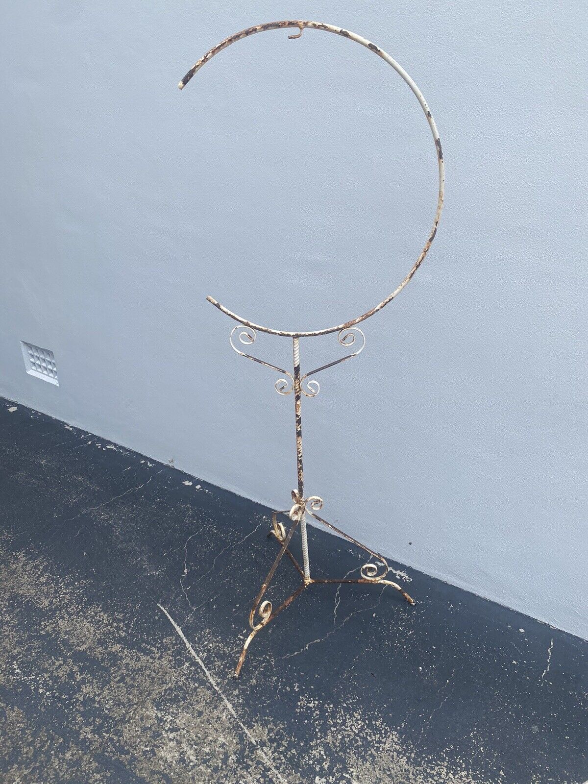 Rustic Bird Cage Stand Wrought Iron Hanging Plant H 139cm 55cm Top Round Ornate