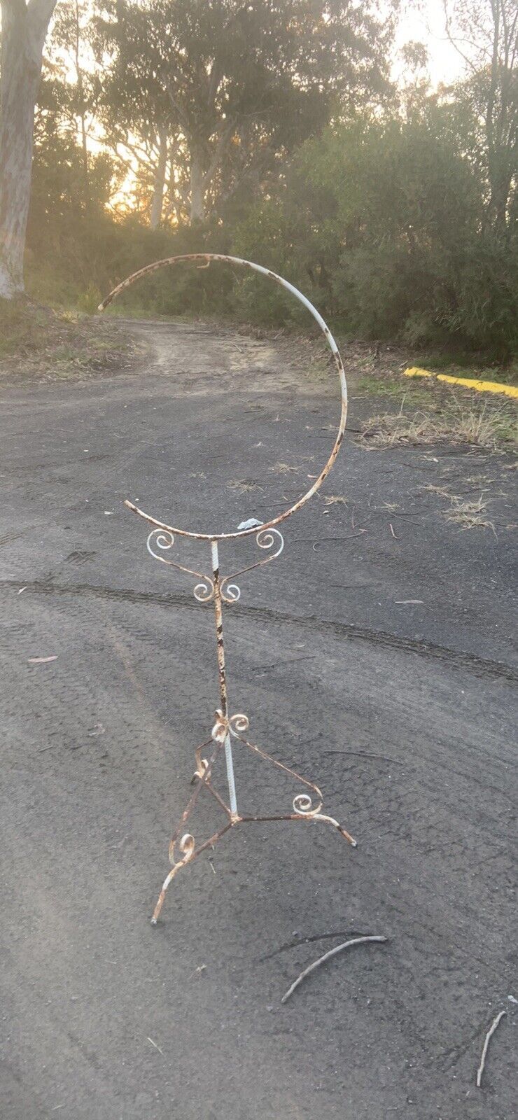 Rustic Bird Cage Stand Wrought Iron Hanging Plant H 139cm 55cm Top Round Ornate