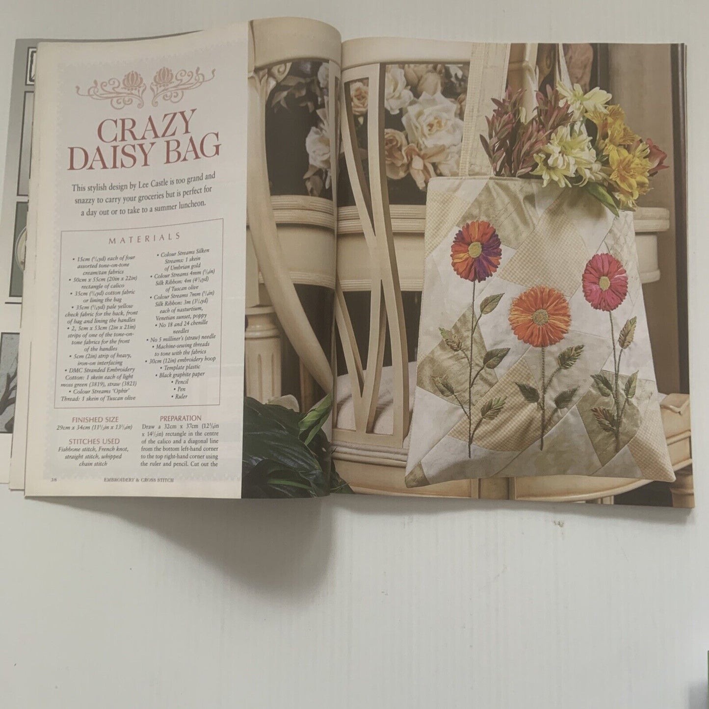 Magazine Embroidery & Cross Stitch Vol 13 No 4 Pattern Sheet 2006 13 Project NEW