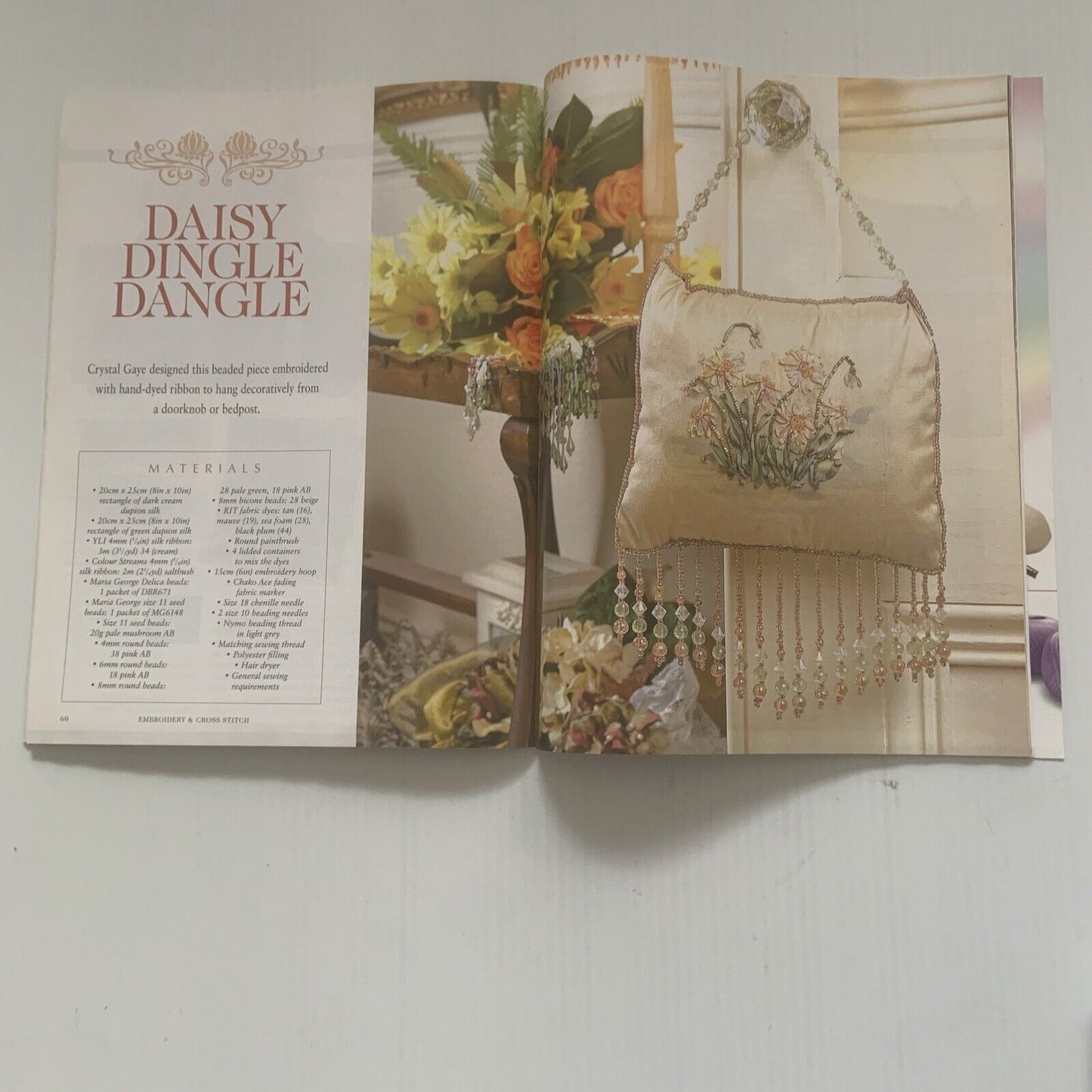 Magazine Embroidery & Cross Stitch Vol 13 No 4 Pattern Sheet 2006 13 Project NEW