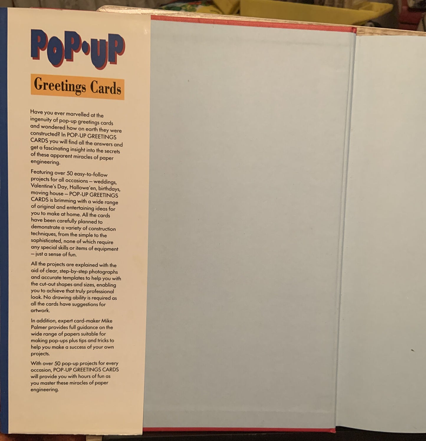 HC Book POP UP GREETING CARDS Mike Palmer 1993 Large DJ  INSTRUCTION Craft