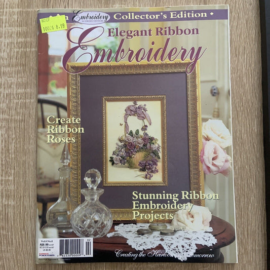 Magazine EMBROIDERY & CROSS STITCH Vol 8 No 8 Elegant Ribbon HAND CRAFT 98 Page