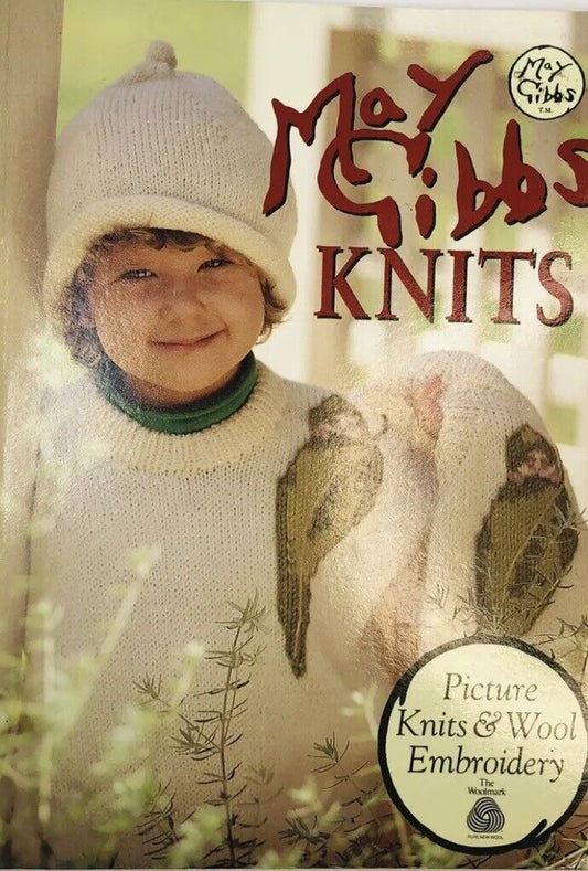 MAY GIBBS KNITS Aussie PB Book Knitting Embroidery Patterns Craft NEW Vintage