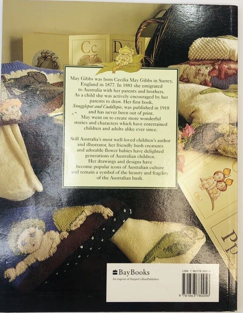 MAY GIBBS KNITS Aussie PB Book Knitting Embroidery Patterns Craft NEW Vintage