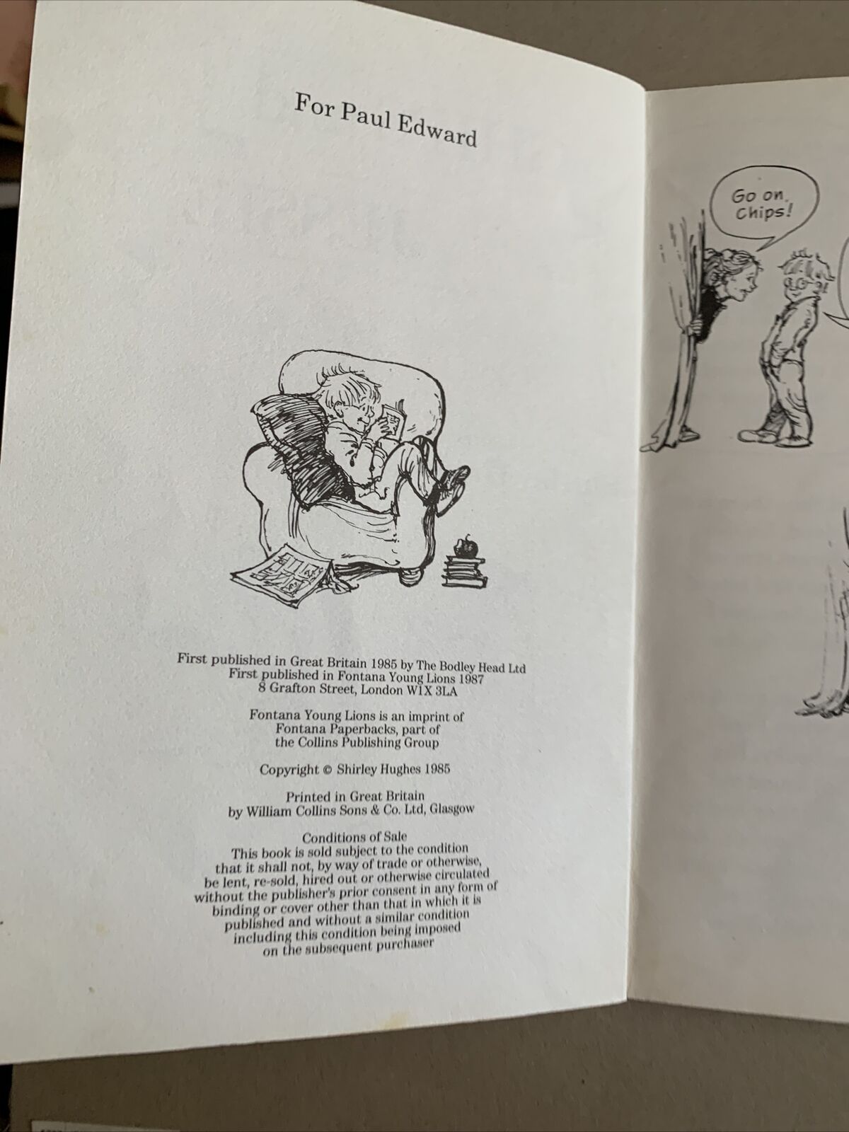 Comic Book CHIPS AND JESSIE By Shirley Hughes 1987 Fontana Young Lions