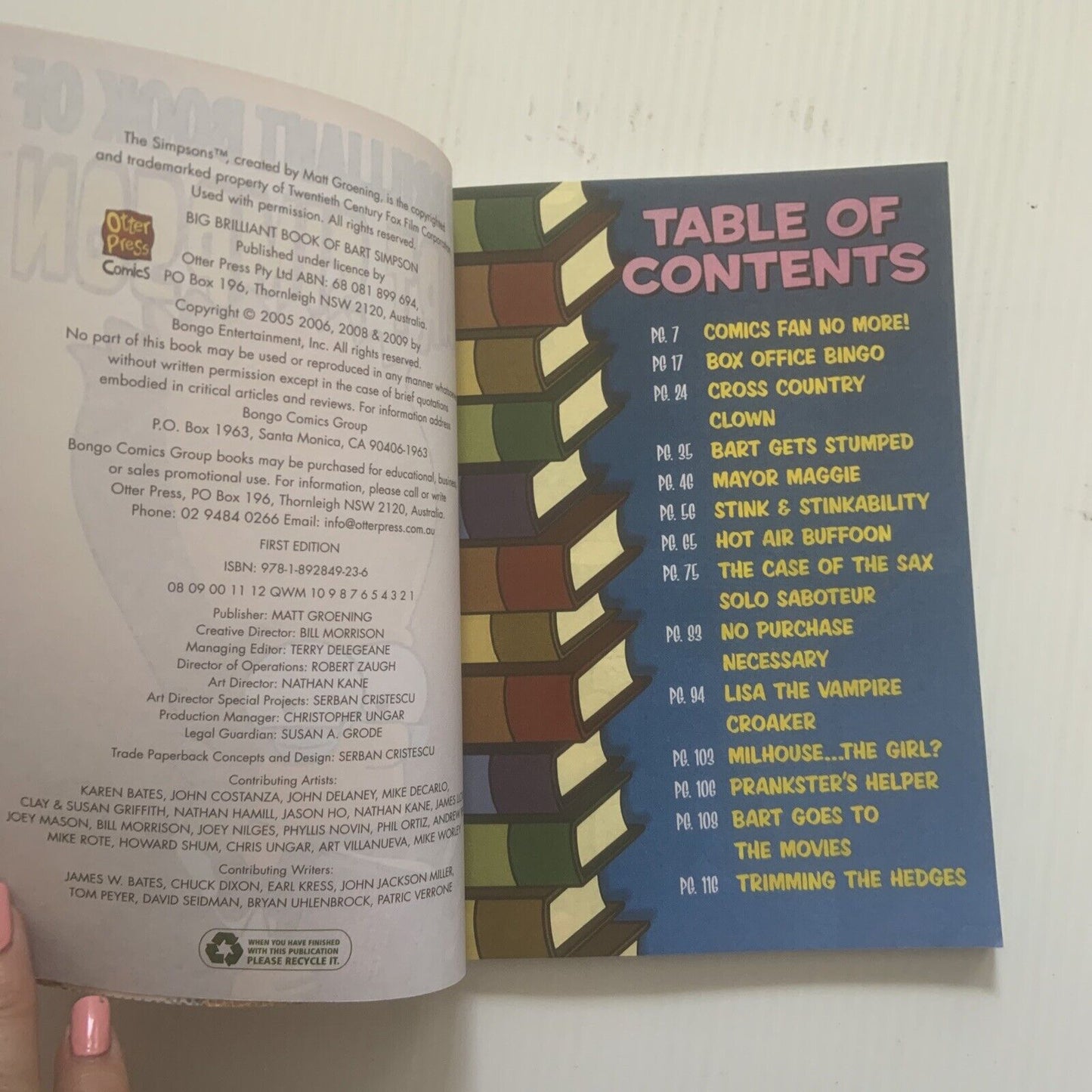 Comic Simpsons Big Brilliant Book of Bart Simpson Compilations 1st Edition 2009